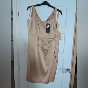 Autograph Beige Midi Dress with Bow